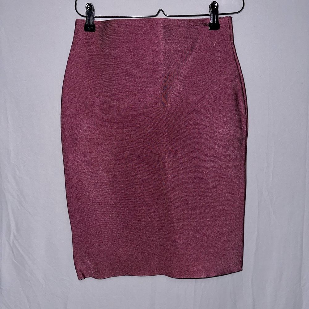 WOW Couture Burgundy Pencil Skirt